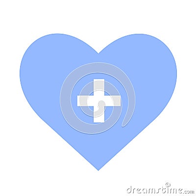 Medical Health Heart Care Clinic Plus People Healthy Life Care Vector Icon Cartoon Illustration